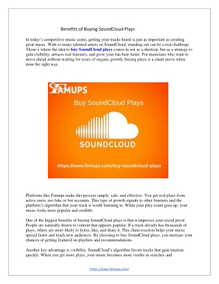 Boost Your Music Career: Key Benefits of Buying SoundCloud Plays