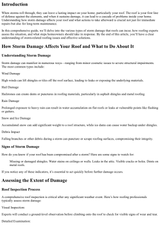 How Storm Damage Affects Your Roof and What to Do About It