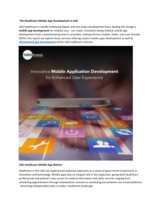 the healthcare mobile app development in uae