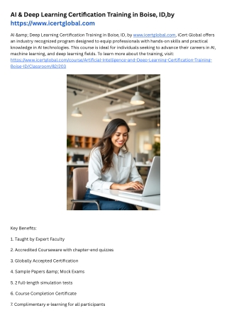 AI & DL Certification Training in Boise, ID