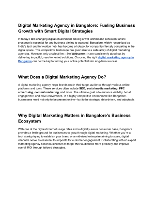 Digital Marketing Agency in Bangalore_ Drive Growth with Strategic Online Solutions