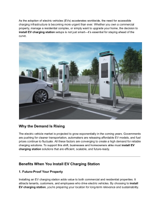 Install EV Charging Station to Meet Growing EV Demand (1)