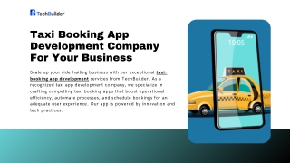 taxi booking app development company for your