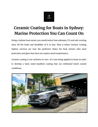 Ceramic Coating for Boats in Sydney_ Marine Protection You Can Count On