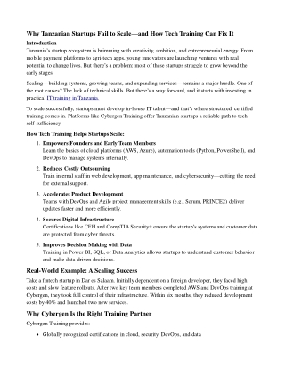Cybergen IT Training in Tanzania