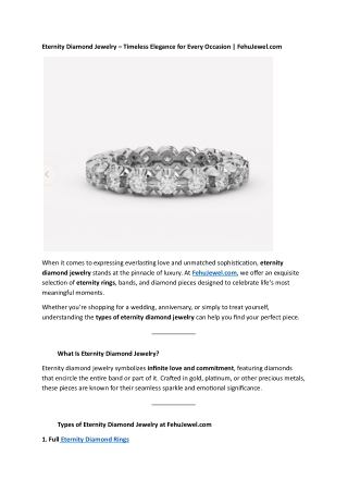 Eternity Diamond Jewelry – Timeless Elegance for Every Occasion  (1)