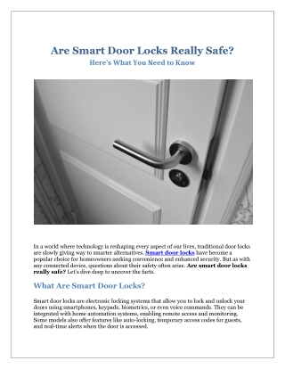 are smart door locks really safe here s what
