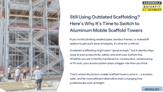 Why Switch to Aluminium Mobile Scaffold Towers?