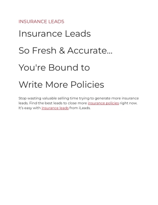 INSURANCE LEADS