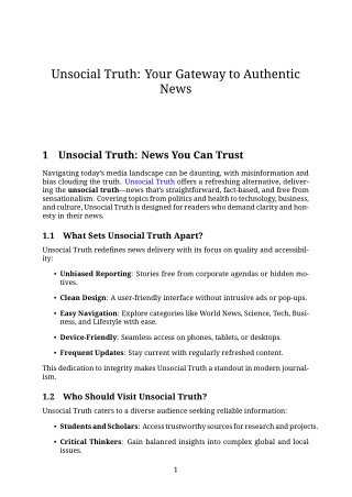 unsocial truth your gateway to authentic news