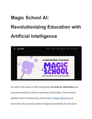 Magic School AI_ Revolutionizing Education with Artificial Intelligence (1)