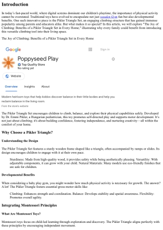 The Joy of Climbing: Benefits of a Pikler Triangle Set in Every Home