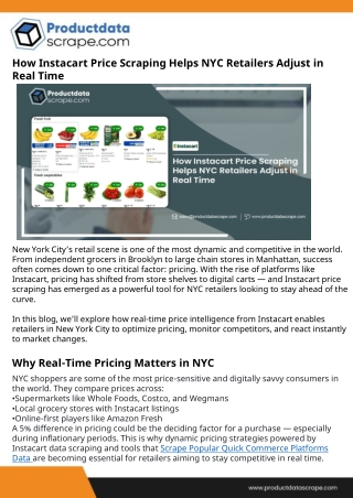 How Instacart Price Scraping Helps NYC Retailers Adjust in Real Time