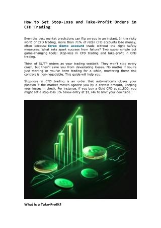 How to Set Stop-Loss and Take-Profit Orders in CFD Trading