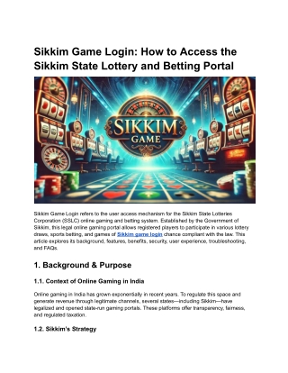 sikkim game login how to access the sikkim state