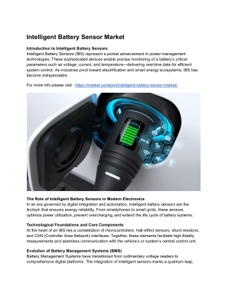 Industrial Applications of Intelligent Battery Sensors: An Overview