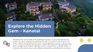 Explore the Best of the Hills at Premium Kanatal Resorts