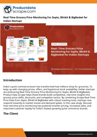 Real-Time Grocery Price Monitoring For Zepto, Blinkit & BigBasket for Indian Startups