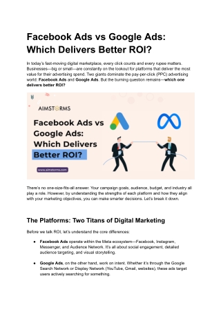 Facebook Ads vs Google Ads_ Which Delivers Better ROI