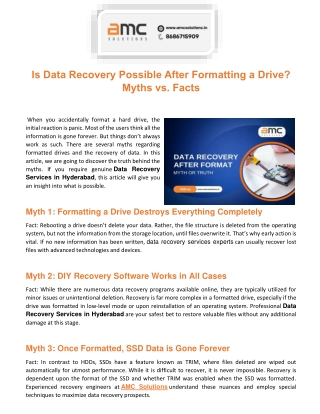 is data recovery possible after formatting