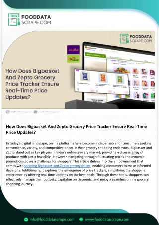How Does Bigbasket And Zepto Grocery Price Tracker Ensure Real-Time Price Updates