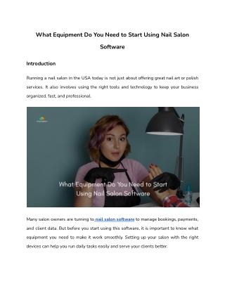 What Equipment Do You Need to Start Using Nail Salon Software