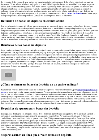 Casinos Online Que Ofrecen Bonos Sin Depósito - Descubre Las Mejores Opciones Si