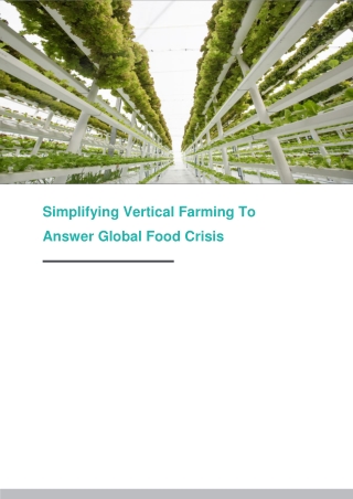 Simplifying Vertical Farming To Answer Global Food Crisis
