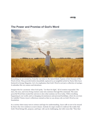 the power and promise of god s word