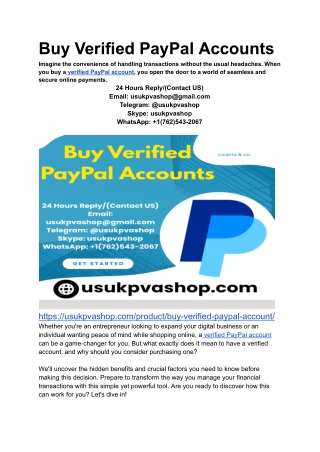 Buy Verified PayPal Accounts