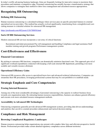 The Strategic Benefits of HR Outsourcing for Modern Services