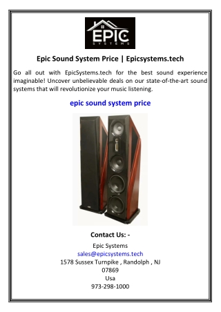 epic sound system price epicsystems tech