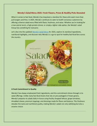 wendy s salad menu 2025 fresh flavors prices