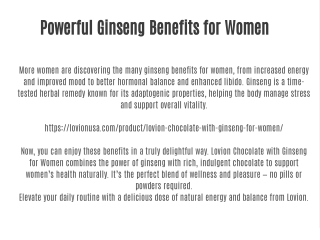 Powerful Ginseng Benefits for Women