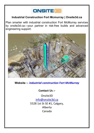 Industrial Construction Fort Mcmurray  Onsite3dca