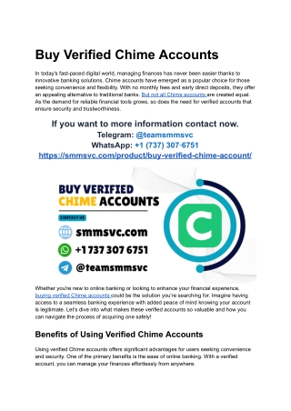 _Best  Shop Buy Verified Chime Accounts Now Bank