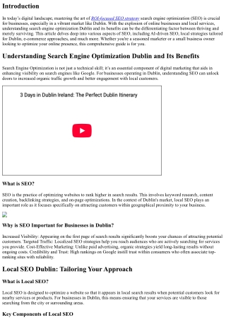 Understanding Search Engine Optimization Dublin and Its Benefits