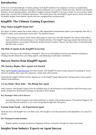 King855 Agent Success Stories: Insights from Industry Experts
