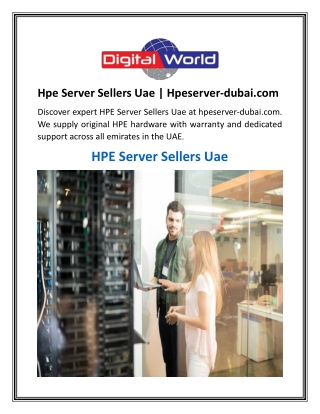 Hpe Server Sellers Uae  Hpeserver-dubai.com