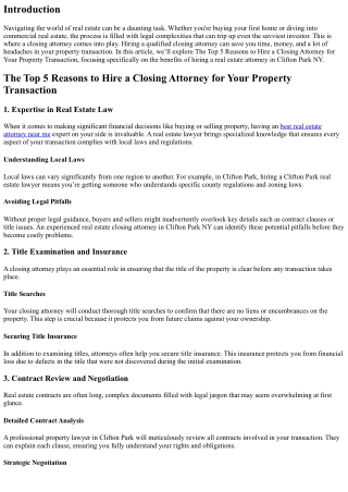 The Top 5 Reasons to Hire a Closing Attorney for Your Property Transaction
