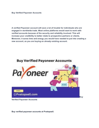 Buy USA Payoneer Accounts