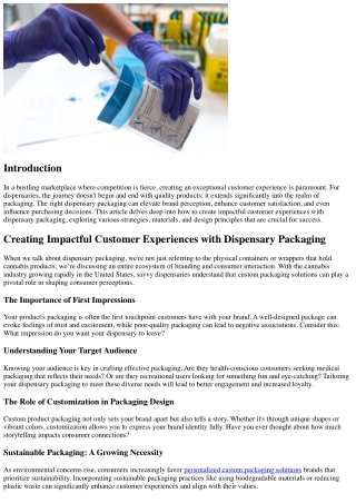 Creating Impactful Customer Experiences with Dispensary Packaging