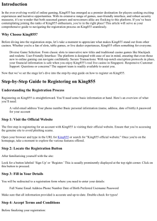 Step-by-Step Guide to Registering on King855