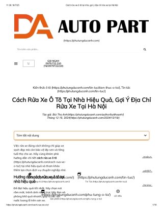 Cách rửa xe ô tô tại nhà, gợi ý địa chỉ rửa xe tại Hà Nội