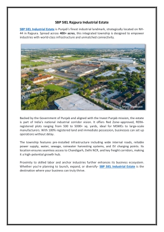 SBP SIEL Rajpura Industrial Estate