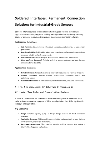 soldered interfaces permanent connection