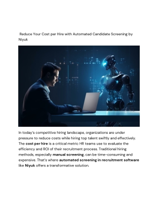 Reduce Your Cost per Hire with Automated Candidate Screenin
