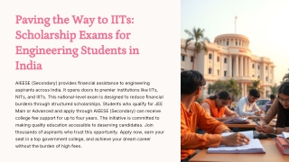 Paving the Way to IITs: Scholarship Exams for Engineering Students in India