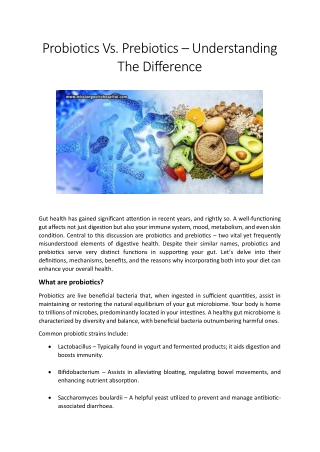 Probiotics Vs. Prebiotics – Understanding The Difference