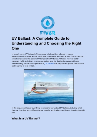 uv ballast a complete guide to understanding